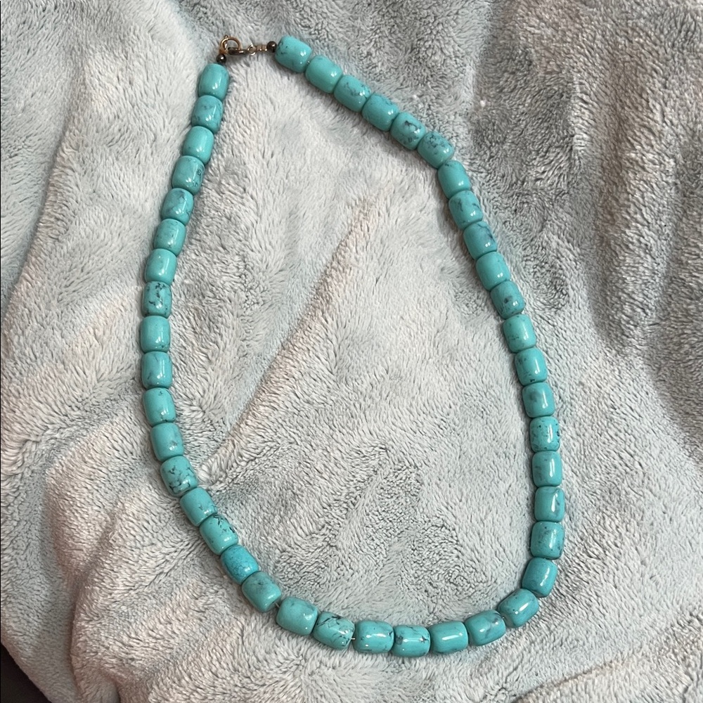Turquoise Color Beaded Necklace